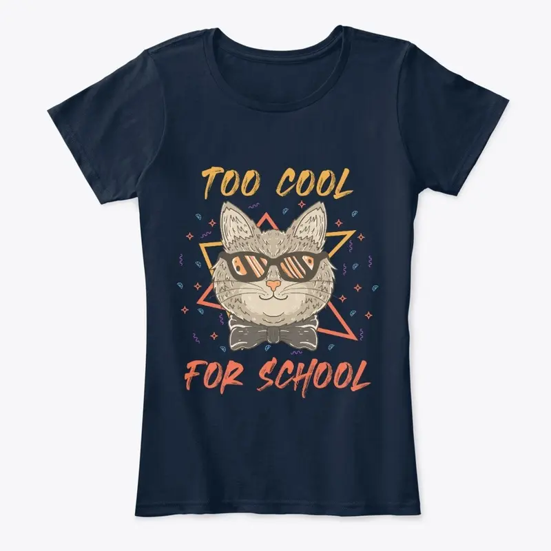 Too Cool for School Cat Design