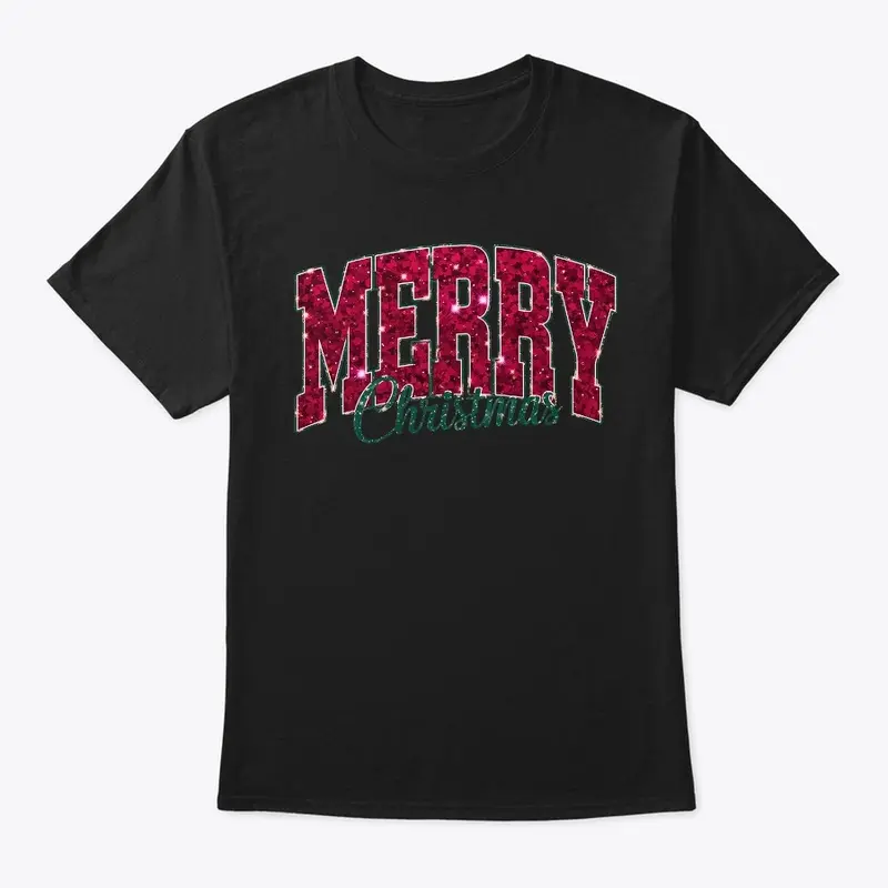 Festive "Merry Christmas" Glitter Text