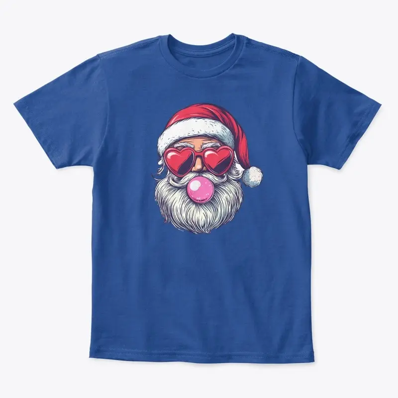 Retro Santa Blowing Bubblegum