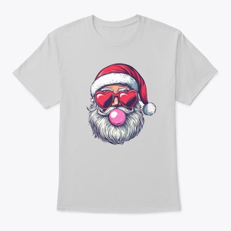 Retro Santa Blowing Bubblegum