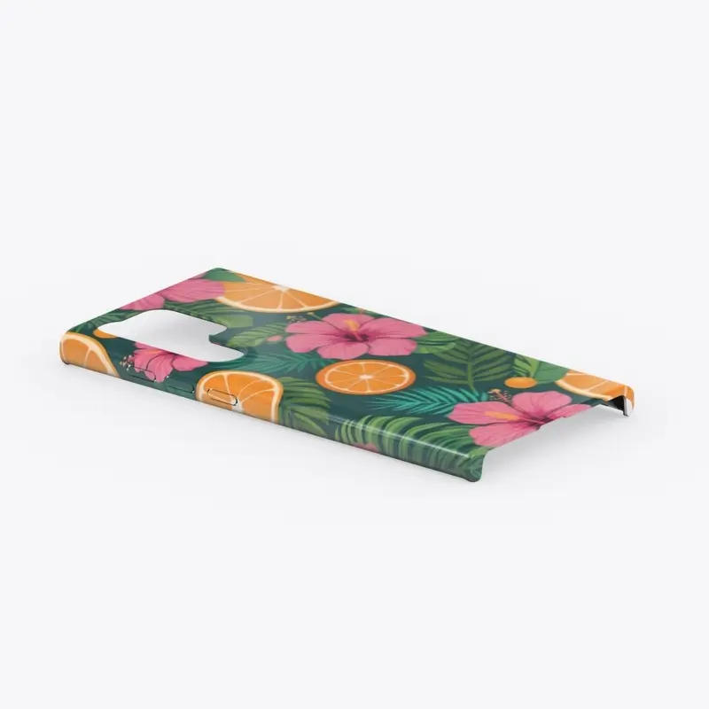 Tropical Hibiscus and Citrus Print