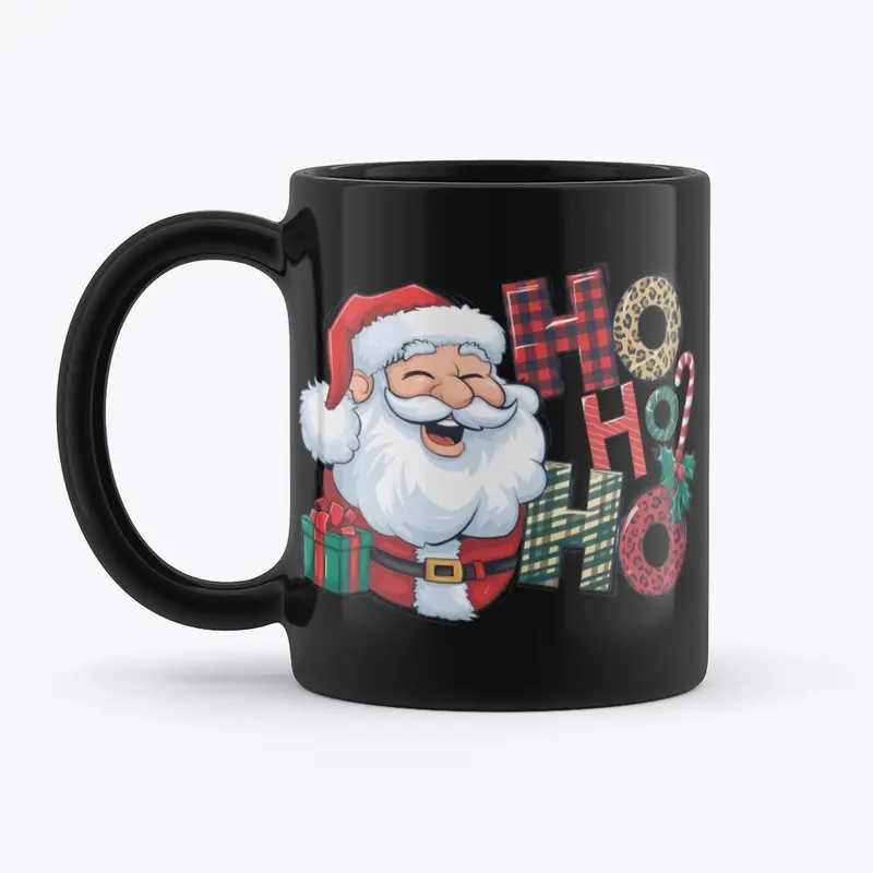 Santa Claus "Ho Ho Ho" Plaid & Print